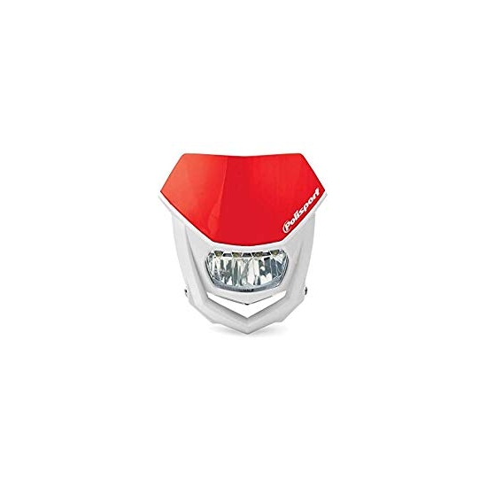 POLISPORT PROMOCJA LAMPA PRZEDNIA UNIWERSALNA HALO Z ŻARÓWKĄ LED KOLOR CZERWONY HONDA