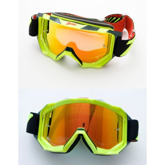 PROGRIP GOGLE PG3200 FL VENOM KOLOR ŻÓŁTY FLUO CZARNY (SZYBA PG3248 CZERWONA LUSTRZANA ANTISCRATCH, NO FOG, ANTI UV) (PG3200FLYL/BK) - PROMOCJA - STD