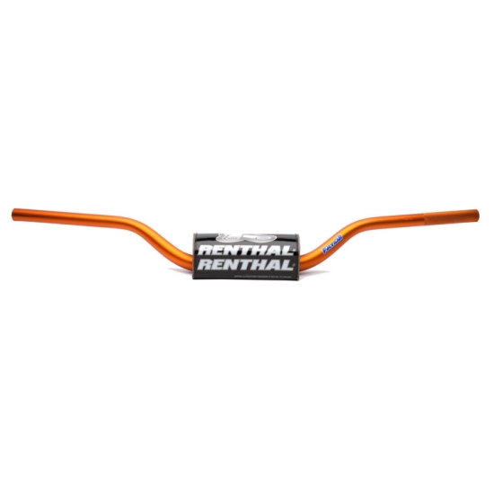 RENTHAL KIEROWNICA 1,1/8 CALA (28,6MM) MX FATBAR HANDLEBAR RC WYSOKA HIGH ORANGE KOLOR POMARAŃCZOWY Z GĄBKĄ
