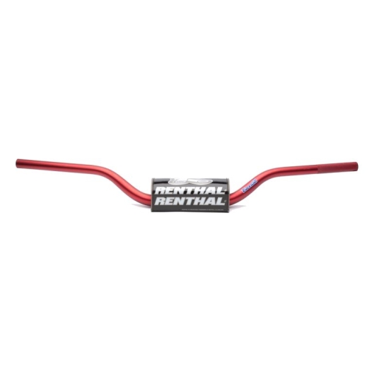 RENTHAL KIEROWNICA 1,1/8 CALA (28,6MM) MX FATBAR HANDLEBAR RC WYSOKA HIGH RED KOLOR CZERWONY Z GĄBKĄ