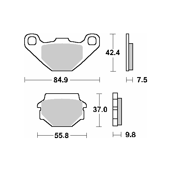 SBS KLOCKI HAMULCOWE KH67 STREET STANDART CERAMIC KOLOR CZARNY