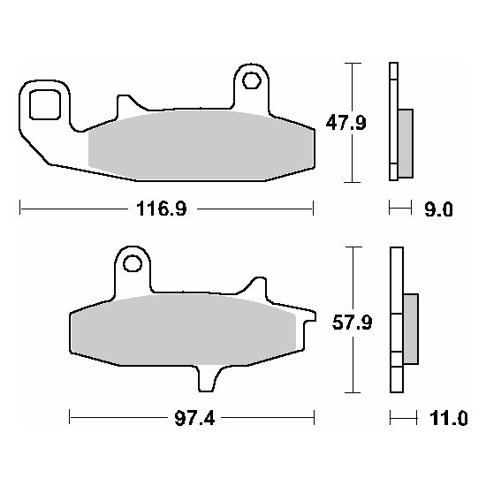 SBS WYPRZEDAŻ KLOCKI HAMULCOWE KH147 STREET STANDART CERAMIC KOLOR CZARNY