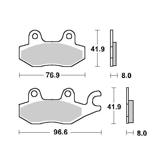 SBS KLOCKI HAMULCOWE KH165 / KH215 STREET PERFORMANCE (EXCEL) SINTER KOLOR ZŁOTY