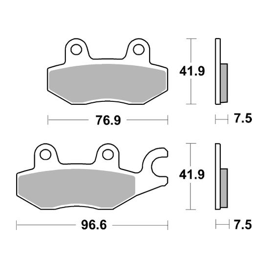 SBS KLOCKI HAMULCOWE KH197 RACING DUAL CARBON KAWASAKI EX 400 NINJA '18-'23, EX 250R NINJA '18-'20