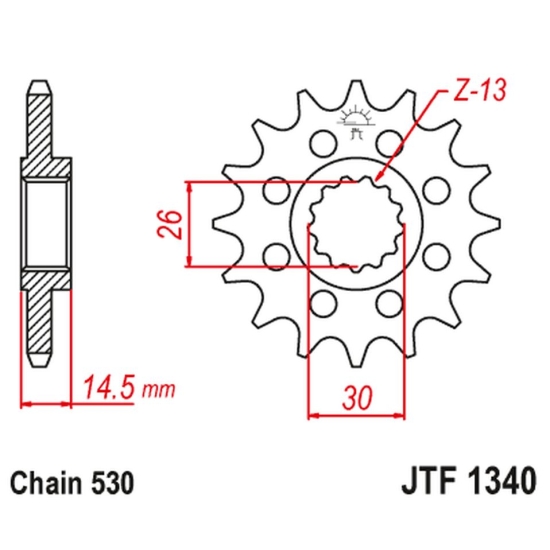 JT ZĘBATKA PRZEDNIA 1340 18 HONDA CB 1100 SA / EX '14-'19, CB 1100 RS 17-'20 (JTF1340.18) (ŁAŃC. 530)