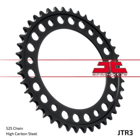 JT ZĘBATKA TYLNA 4613 42 BMW F 800 GS '06-'13 NA ŚRUBĘ 10,5MM (461342JTZBK) (ŁAŃC. 525) KOLOR CZARNY