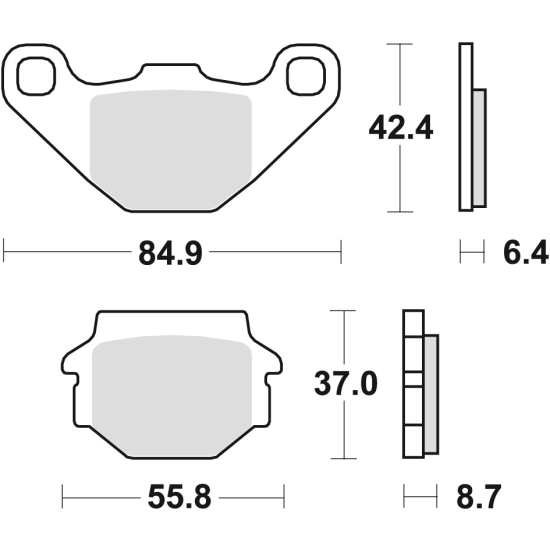 TRW ZF KLOCKI HAMULCOWE KH67/2 ORGANIC APRILIA PEGASO 125 90-91, KYMCO JIVE 50 04-06, LONCIN CONQUEROR 200 05-, TYŁ