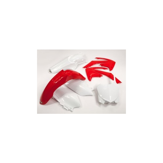 UFO KOMPLET PLASTIKÓW HONDA CRF 250R '11-'13, CRF 450R '11-'12 KOLOR OEM (CZERWONY/BIAŁY) (HO114E999)