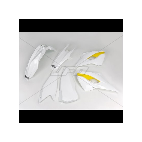 UFO KOMPLET PLASTIKÓW HUSQVARNA TE/FE 125/250/300/350/450 '15-'16 KOLOR OEM '15 (BIAŁY/ŻÓŁTY) (HU615E999)