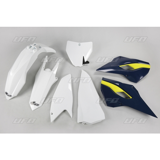 UFO KOMPLET PLASTIKÓW HUSQVARNA TC 250 '16, KOLOR OEM (BIAŁY/NIEBIESKI) (HU617E999)