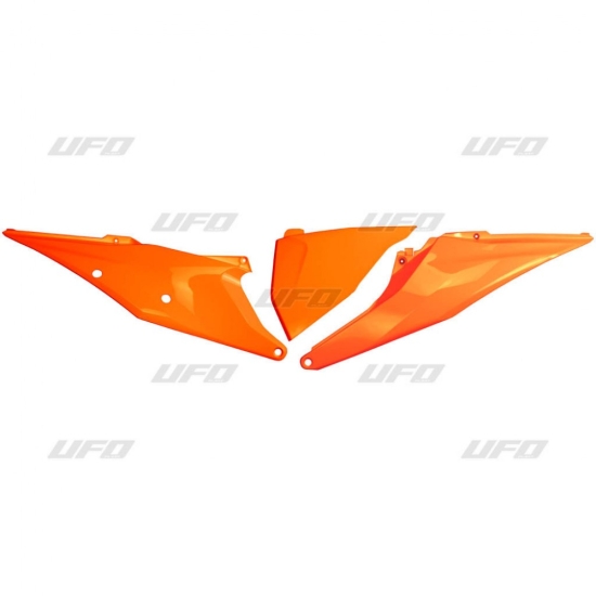 UFO BOCZKI TYLNE KTM SX/SXF(SX-F) 125/150/250/350/450 '19-'22, EXC 125 '20-'21, EXC/EXCF(EXC-F) 150/250/300/350/450/500 TPI '20-2023 Z POKRYWĄ FILTRA