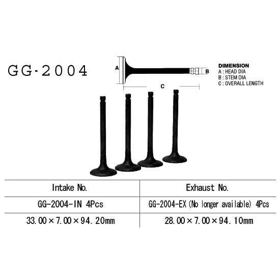 VESRAH ZAWÓR SSĄCY YAMAHA XJ 650 80-84, XJ650 80-84, XJ 750 '82-85' (33,0X7,00X94,20) (OEM: 16G-12111-00,4H7-12111-00) (1SZT.) (MADE IN JAPAN)