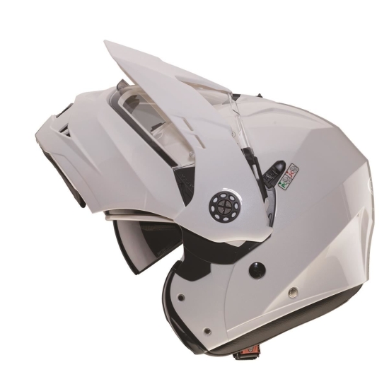 CABERG WYPRZEDAŻ KASK SZCZĘKOWY FLIP-UP ENDURO MODEL TOURMAX (PINLOCK) KOLOR BIAŁY METALIK ROZMIAR XS (5/5 GWIAZDEK W TESTACH SHAR (PINLOCK W ZESTAWIE