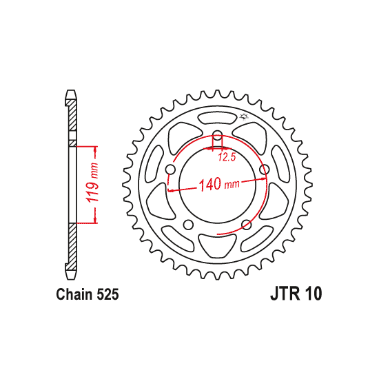 JT ZĘBATKA TYLNA 4671 45 BMW S 1000 RR '19 (467145JT) (ŁAŃC. 525)