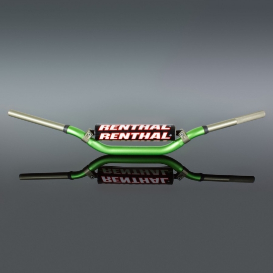 RENTHAL KIEROWNICA 1,1/8 CALA (28,6MM) MX TWINWALL 996 HANDLEBAR GREEN VILLOPOTO / STEWART PADDED KOLOR ZIELONY Z GĄBKĄ