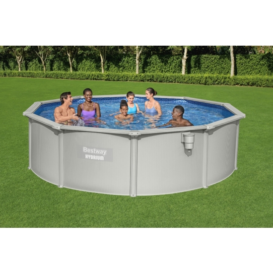 Basen panelowy HYDRIUM 460x120 Okrągły 15FT BESTWAY 8w1 + Pompa piaskowa