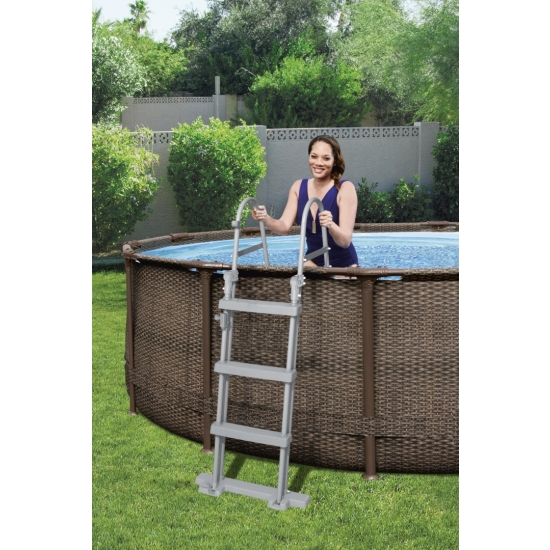 Basen stelażowy Steel Pro MAX 366x100 Brązowy 12FT BESTWAY 4w1 + Pompa Filtr + Drabinka