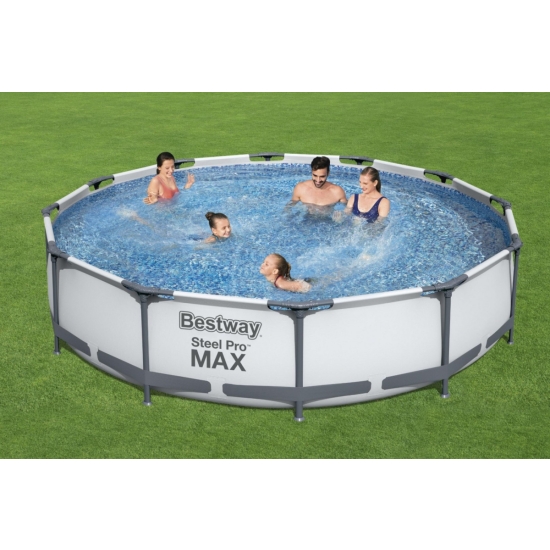 Basen Stelażowy Steel Pro MAX 366x76 Okrągły 12FT BESTWAY 3w1 + Pompa Filtr