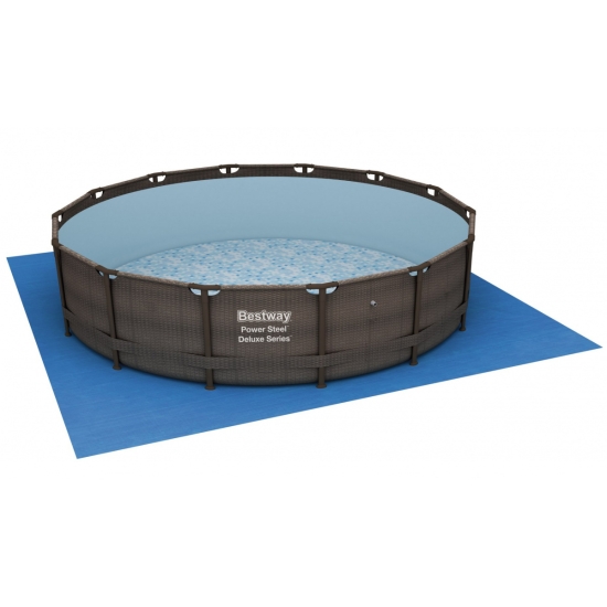 Basen Stelażowy 14FT 427x107 cm Power Steel Deluxe Rattan S