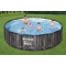 Basen stelażowy Steel Pro MAX 427x107 Imitacja Drewna 14FT BESTWAY 5w1 + Pompa + Drabinka