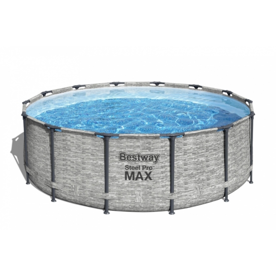 Basen stelażowy Steel Pro MAX 427x122 Imitacja Kamienia 14FT BESTWAY 5w1 + Akcesoria