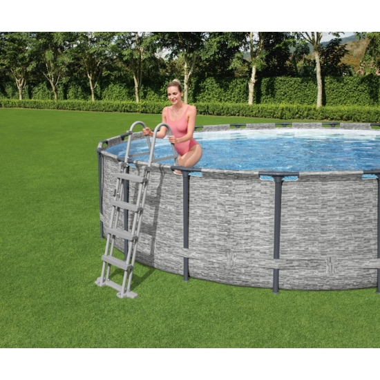 Basen stelażowy Steel Pro MAX 427x122 Imitacja Kamienia 14FT BESTWAY 5w1 + Akcesoria